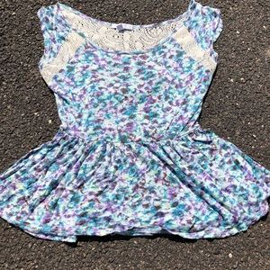 Delia's Floral Peplum Blouse